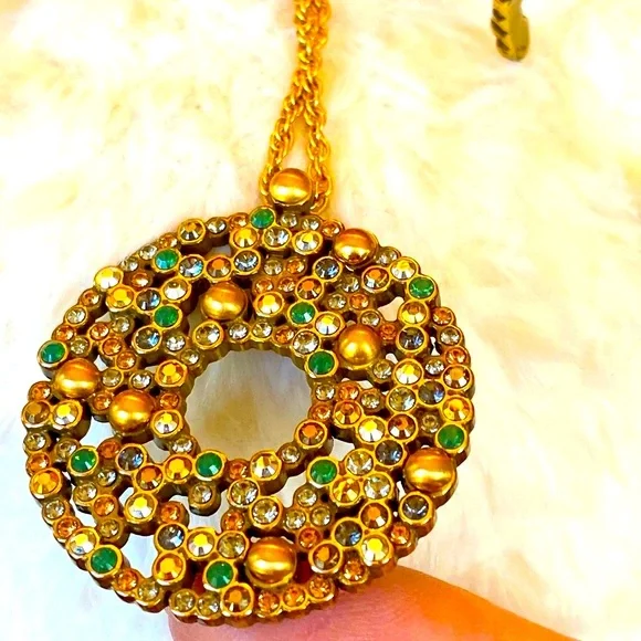 Brighton CRYSTAL PALACE Green/Gold/Crystal Necklace Bracelet Earrings set